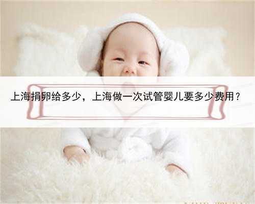 上海捐卵给多少，上海做一次试管婴儿要多少费用？